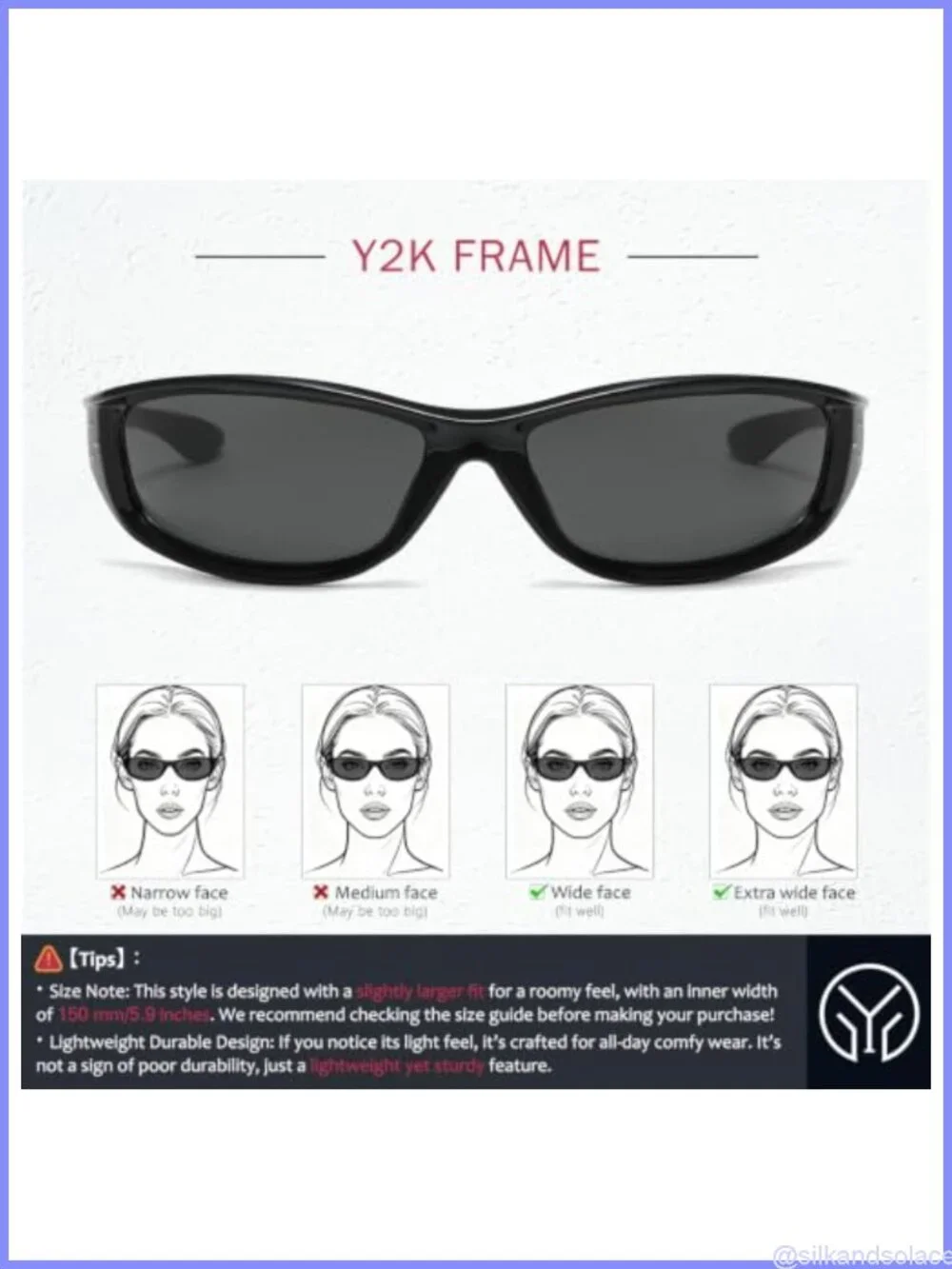 Y2K Wrap Around Sunglasses UV400 Oval Sport Shades 30g Lightweight